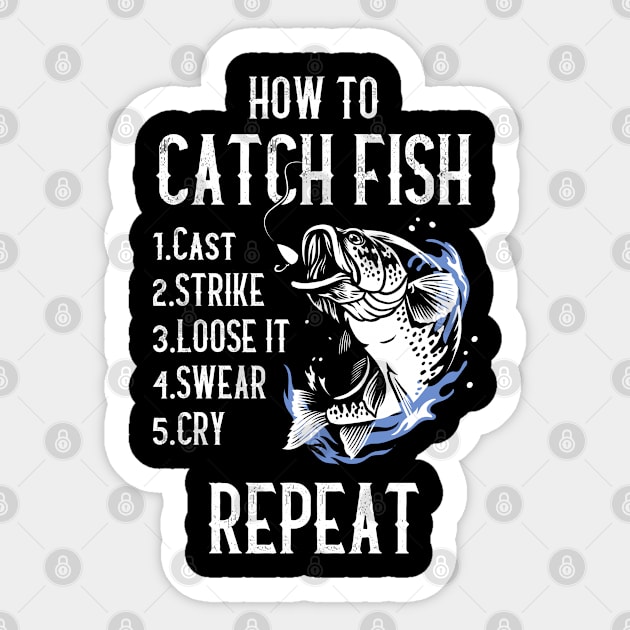 How to catch fish - Funny Fishing Design Sticker by G! Zone